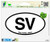 SV Sun Valley Idaho Oval Vinyl Car Bumper Window Sticker 5 inch x 3 inch