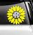 Yellow Sunflower Circle Block Font Monogram Decal