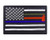 Thin Blue Red and Green Line Hook and Loop Responder Flag Patch Morale Tags Fully Embroidered  Black and White