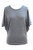 Jersey Knit Smooth Draped Top with Dolman Sleeves Regular  and  Plus Size  1X  Heather Grey