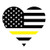 Heart Flag Dispatch Support Decal- Thin Gold Line