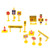 FUNZZY Fireman Dreamer Cake Toppers Creative Roadblock Cupcake Decor Food Picks Party Supplies for Kids Birthday 5 Sets  Yellow