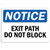 Notice - Exit Path Do Not Block Sign   Label Decal Sticker Retail Store Sign Sticks to Any Surface 8 inch