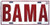 HangTime Bama  block letters  embossed metal auto tag