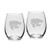 NCAA Kansas State Wildcats Adult Set of 2-15 oz Stemless Wine Glass Deep Etched Engraved, One Size, Clear