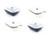 Collapse-it Silicone Food Storage Containers - 4-piece Variety Bowl Set - 2 Clear Rectangular Bowls (7 Cup Size) - 2 Solid Rectangular Bowls (7 Cup Size) - Oven, Microwave, and Freezer Safe