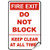 Fire Exit Do Not Block Keep Clear at All Times Label Decal Sticker 9 inches x 12 inches