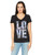 Hanes Womens Short Sleeve Graphic V-neck Tee  multiple graphics available   big love black  2X Large