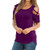 Nihewoo Women Plus Size Blouses Work Shirts Loose Strappy Cold Shoulder Tops Summer Short Sleeve T Shirt Tunics Top Purple