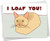Funny Cat Loaf Greeting Card - inchI Loaf You inch - For Anniversary  Valentine s Day  Love  Birthday or All Occasion
