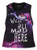 Disney Alice In Wonderland Cheshire Cat We re All Mad Womens Muscle Shirt Medium
