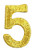 2 inch Number - 5 - Five - Metallic Gold - Block Style - Iron On Embroidered Applique Patch