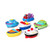 JUNSHEN Bathtub Floating Bath Toys 6PCS  with Storage Net Baby Soft Bath Time Boat Toys Bathtub Learning Water Toys and Bathroom Toys for Toddlers