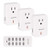 Remote Control Outlet Wireless Light Switch for Household Appliances,Syantek Expandable Remote Light Switch Kit, Up to 100 Foot Range,White (3 outlets + 1 remotes)