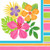 Sun-Sational Summer Luau Party Sophisticated Hibiscus Beverage Napkins Tableware  Paper  5 inch x 5 inch  Pack of 36