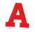 Alphabet Letter - A - Color Red - 2 inch Block Style - Iron On Embroidered Applique Patch