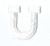 Alphabet Letter - U - Color White - 2 inch Block Style - Iron On Embroidered Applique Patch