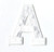 Alphabet Letter - A - Color White - 2 inch Block Style - Iron On Embroidered Applique Patch