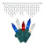 Vickerman 100 Count Icicle Mini Light Set with Green Wire, Red/White/Blue
