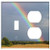 2-Gang  Toggle Outlet Combination Wall Plate Cover - Rainbow Sky Fields Rainbow Colors Evening Sun 1