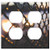 Double Duplex Outlet Wall Plate Cover - Chainlink Fence Sunset Evening