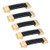 Tulead 5PCS Black Furniture Pulls Leather Pull Handles Cabinet Drawer Dresser Closet Handle Pulls with Mounting Screws Hole to Hole 3.78-Inch