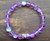 Purple Mermaid Glass Iridescent Stretch Bracelet with Czech Crystal Rhinestone Beads