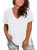 SWQZVT Women s Plus Size Tops Short Sleeve T Shirts V Neck Basic Tee Blouse Tunic White 22W