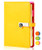 A6 Binder Journal 6 Ring Refillable Notebook Binder  Personal Small planner Binder for Girls  Two-Colored PU Leather  Lemon