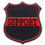 Support Red Iron On Patches - Embroidered Artwork Sew On Applique Patch  3 inch x 3 inch