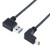 Cablecc USB 3.1 USB-C Up & Down Angled to 90 Degree Left Angled A Male Data Cable for Macbook & Tablet & Phone