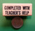Completed with Teacher s Help - Teacher s Wood Mounted Rubber Stamp - Rubber Stamp Wood Carving Blocks