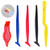 Zanch Window Tint Vinyl Wrap Tool Kits Micro Corner Squeegee Set Long Reach Gasket Handle Squeegee Graphic Decal Application Curved Slot Narrow Corner Edge Scraper Shank Squeegee