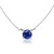 Sterling Silver 6mm Round Blue Sapphire Swarovski Crystal Solitaire Choker Necklace for Women Girls  13 inch Plus 3 inch Extender