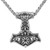 GuoShuang Nordic Viking Stainless Steel Thor Mjolnir Odin Wolf Vegvisir Pendant Necklace with Valknut Gift Bag¡