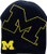 Michigan Wolverines Skull Knit Hat Big Logo Block Blue Yellow