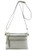 Multi Zipper Pocket Small Wristlet Crossbody Bag  Light Pewter