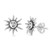 Smiling Sun Stud Earrings Sterling Silver - 11mm