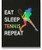 Eat Sleep Tennis Repeat Wall Art  11x14 inch Print  Great Gift Idea for Girl Tennis Players  Coach  Tennis Umpire and Tennis Fans