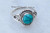 925 Sterling Silver Turquoise Ring Size US 5 - Turquoise Stone Gemstone Statement Ring Gift Jewellery For Girl Women