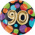 Balloon 90th Birthday Dessert Plates  24 ct