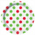 Red & Green Polka Dot Christmas Dessert Plates, 8ct