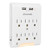 DEWENWILS Multi-Outlet Adapter  6-Outlet Extender Surge Protector with 2 USB Charging Ports  3.1A Total  and Light Sensor Night Light  1080Joules  White  ETL Listed
