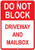 EricauBird Decal-Warning Sticker Do Not Block Driveway and Mailbox Parking Road Business Decal 8x12 d1371