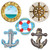 Beistle 54710 Mini Nautical Cutouts, 4", Multicolor