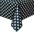 Polka Dot Plastic Tablecloth, 108" x 54", Black
