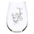 C M Monkey 17oz. Lead Free Crystal stemless wine glass