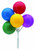 Balloon Bouquet Cluster Cake Topper Decorative Picks - 3 pcs (MultiColor)