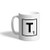 Ceramic Coffee Mug 11 Ounces inchT inch Scrabble Initial Monogram Letter T White Tea Cup Design Only