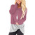POTO Womens Casual Tunic Tops Color Block Pullover Sweatshirts Long Sleeve Knot Front Crewneck Blouse Shirts Plus Size